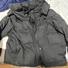 ZARA ブラック フード付きダウンジャケット Lサイズ