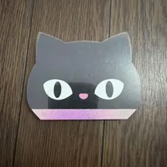 黒猫さん ピンク】ハガキサイズ 額無し☆ 絵画 イラスト 猫イラスト 猫