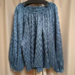 NUS 新品未使用　フリンジデザイン ブルー長袖 トップス