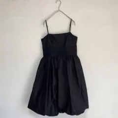 【イエナ】ドレス　パーティ　シルク100% バルーンスカート　キャミソール　黒