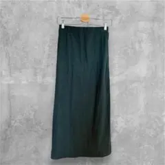 コーデュロイ ロングスカート ダークグリーン タイトスカート