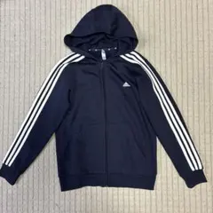 adidas ネイビー 3本ライン パーカー