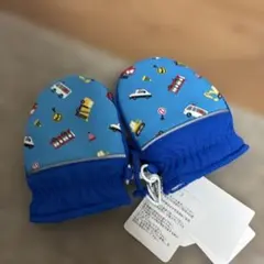 青デザインの手袋