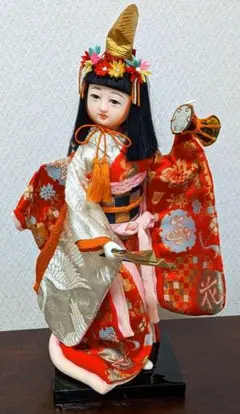 伝統的な日本人形 道成寺 どうじょうじ ガラスケース付き 歌舞伎 レトロ ガラスケース入り 道成寺人形和装人形舞踊人形 約37cm - メルカリ