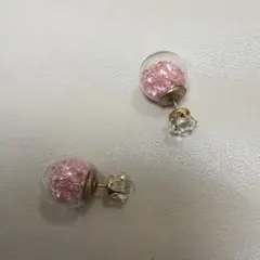 ガラスビーズピアス⭐️ピンク⭐️