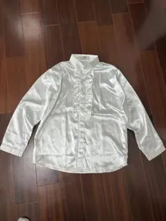 光沢あり白シャツ 140cm