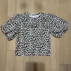 H&M レオパード柄 パフスリーブ トップス