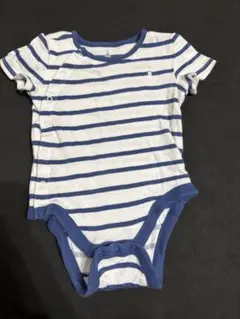 GAP ストライプロンパース クマ刺繍付き