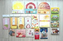 【新品】スイーツ　たべもの　レターセット　メッセージカード　メモ帳　18点セット