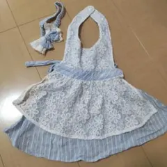 mezzo piano エプロンとヘアバンドセット