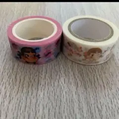 不二家 ペコちゃん マスキングテープ 2個セット スイーツ ピンク 黄色 