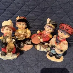 昭和レトロ　アンティーク人形　楽器を演奏する子供たち　４個セット 新品