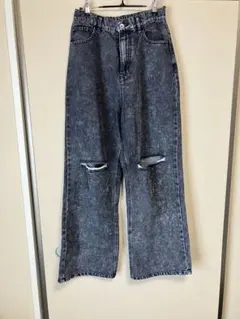 Helm ケミカルウォッシュ ダメージデニム ストレートパンツ Lのサムネイル