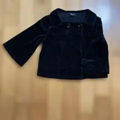 COMME CA ISM 黒 ベロアジャケット 130A