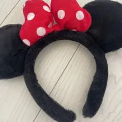 ミニーマウス カチューシャ 赤い水玉