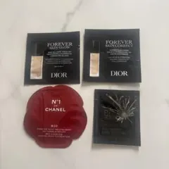 Dior、Chanel、POLAファンデーションサンプル4個セット