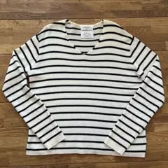 美品！OPAQUE.CLIP Filivivi Vネック長袖ボーダーニット36S