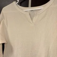 アイボリーワッフル生地 ワンピース