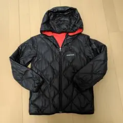 mont-bell モンベル キッズ ダウンコート 黒 赤　リバーシブル　130