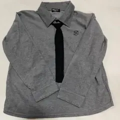 COMME CA ISM ネクタイ付きシャツ グレー