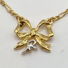 NINA RICCI ニナリッチ ネックレス リボン NRロゴ コンビ ゴールド