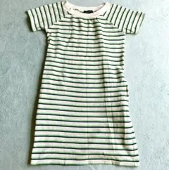 レディース 半袖 ワンピース Mサイズ ボーダー 平成レトロ 美品