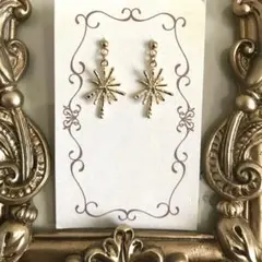 5904　ピアス　ゴールド　ハンドメイド　イヤリング交換無料　星スター　シンプル