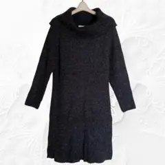 ざっくりタートルネック　ニットワンピース　レディース