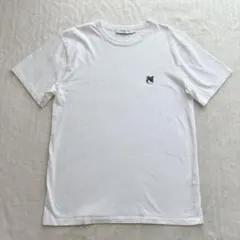 正規品 メゾンキツネ メンズTシャツ フォックスヘッド ロゴ ホワイト L 
