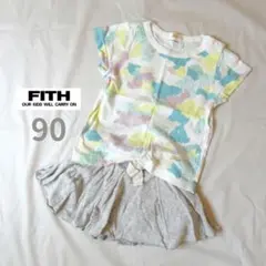 【セット売り】美品 FITH フィス 柄Tシャツ＆ブルマ付きスカート 90