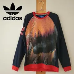 adidas 総柄スウェット トレフォイル Lサイズ