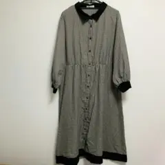 Re-J&SUPURE チェックシャツワンピース 3L ベージュ リジェイ