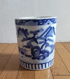 染付 山水画 火鉢 陶器 鉢カバー 染付 山水画 火鉢 陶器 鉢カバー - メルカリ