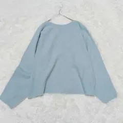 YVONINEDN.vague 9 ウール100% ニットセーター 水色 グレー