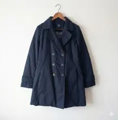 【美品】GAP ダウン入りトレンチコート あったか　スッキリシルエット　紺 M
