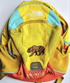 ザノースフェイス ホームスライス キッズ リュック イエロー クマ刺繍