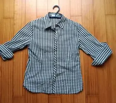 チェック柄五分袖シャツ