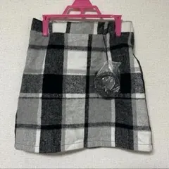 GRL ベルト付きシャギーチェック台形スカート [k8008v]　Sサイズ