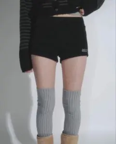 ason ribbed knee socks グレー 韓国 ニーハイ