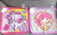 ハローキティ&マイメロディ ループ付きタオル