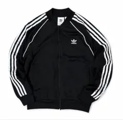 adidasトラックジャケットブラックATP復刻刺繍ロゴS35 短丈