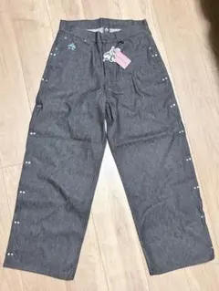 BADWAY スタッズ デニム ワイドパンツ ブラック M - メルカリ