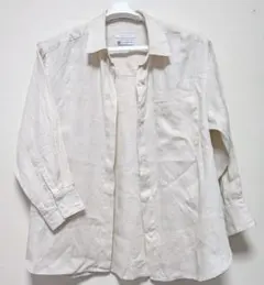 24SS シンプリシテェ フレンチリネンレギュラーシャツ 生成り F 良品中古のサムネイル