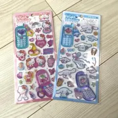 平成はっぴーフォン シール　 ハローキティ　シナモロール　クラックス　2枚セット