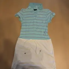 Callaway レディース ワンピース S 水色 ストライプ