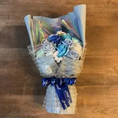 花束　造花　ブルー