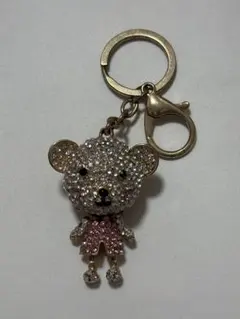 ラインストーン クマ キーホルダー