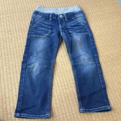 デニムブルー ストレートパンツ ゴムウエストのサムネイル
