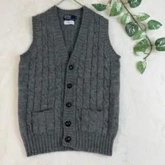 POLO RALPH LAUREN バージンウール ケーブル編みニットベスト M