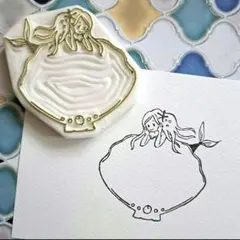 消しゴムはんこ　マーメイド　夏